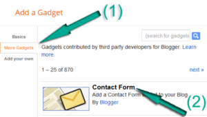 add contact forum in blogger